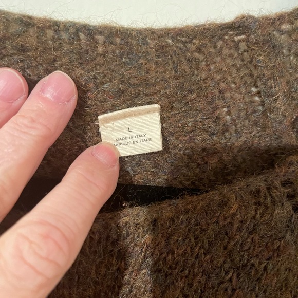 Anthropologie Metallic Bell-Sleeve Sweater w/Leather Tie - Picture 4 of 7